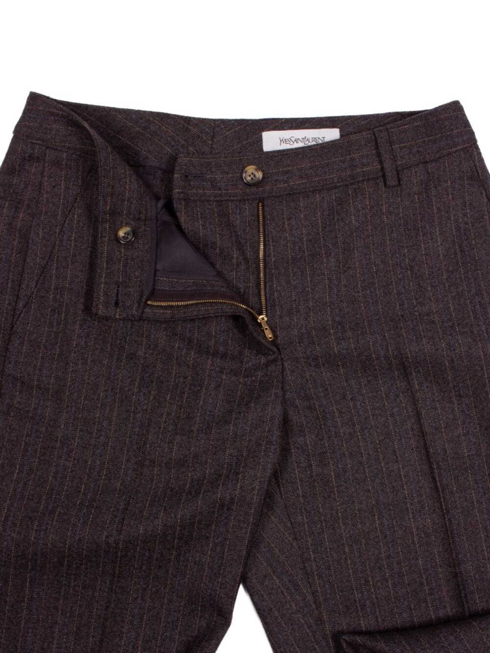 YVES SAINT LAURENT A/W 2011 Dark Grey Wool Pinstripe Pants - Picture 3 of 8